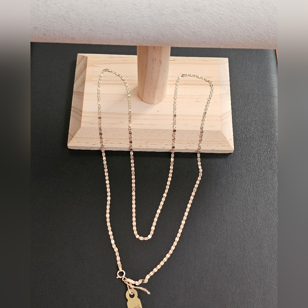 14k Gold Tri Color Necklace 24 Inch